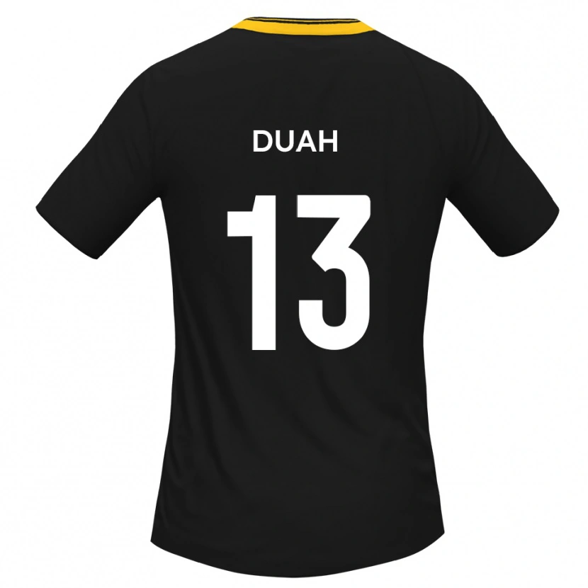 Danxen Mænd Enos Duah #13 Sort Gul Udebane Spillertrøjer 2025/26 Trøje T-Shirt