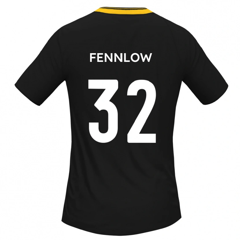 Danxen Mænd James Fennlow #32 Sort Gul Udebane Spillertrøjer 2025/26 Trøje T-Shirt