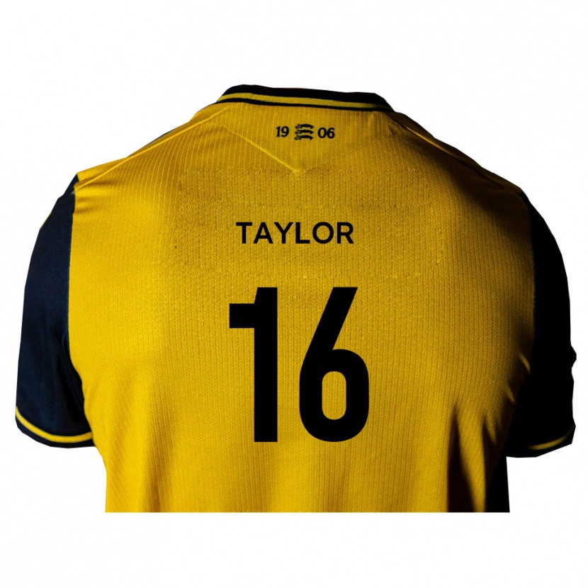 Danxen Mænd Harry Taylor #16 Gul Sort Udebane Spillertrøjer 2025/26 Trøje T-Shirt