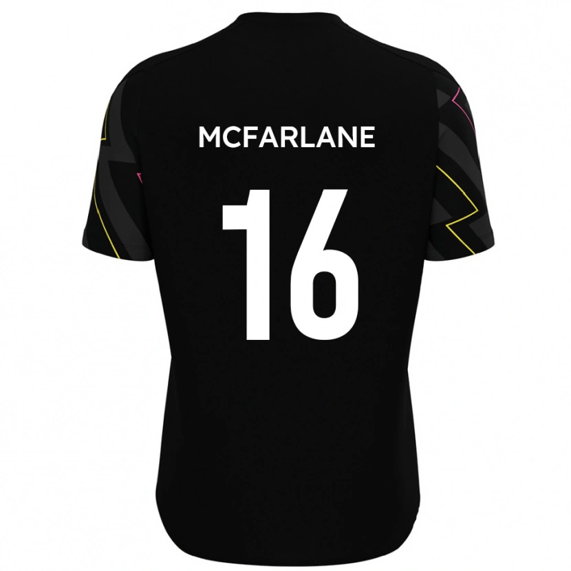 Danxen Mænd Callum Mcfarlane #16 Sort Grå Udebane Spillertrøjer 2025/26 Trøje T-Shirt