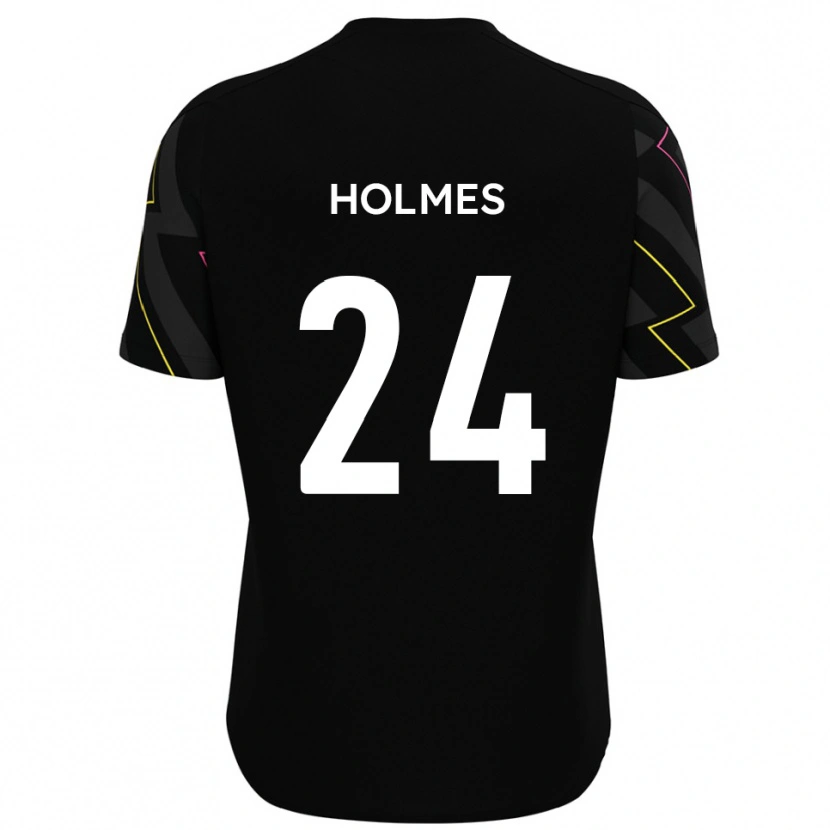 Danxen Mænd Fin Holmes #24 Sort Grå Udebane Spillertrøjer 2025/26 Trøje T-Shirt