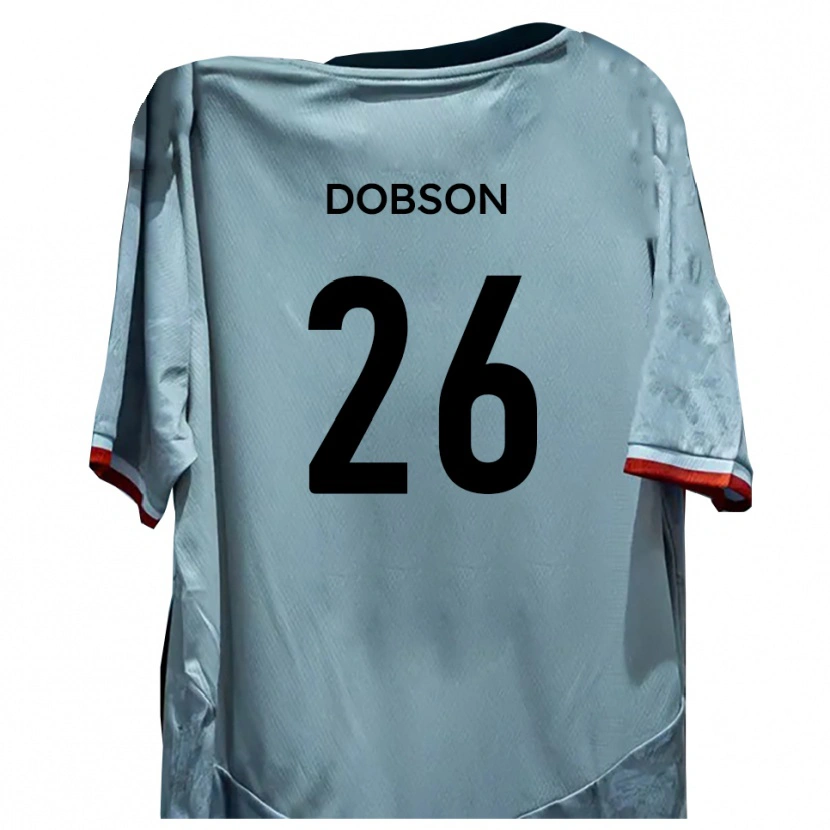 Danxen Mænd Lennon Dobson #26 Hvid Sort Udebane Spillertrøjer 2025/26 Trøje T-Shirt