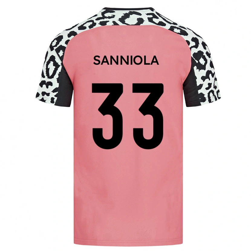 Danxen Mænd Keon Sanniola #33 Pink Sort Udebane Spillertrøjer 2025/26 Trøje T-Shirt