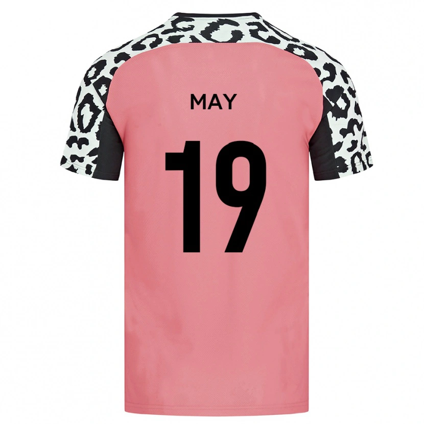 Danxen Mænd Adam May #19 Pink Sort Udebane Spillertrøjer 2025/26 Trøje T-Shirt