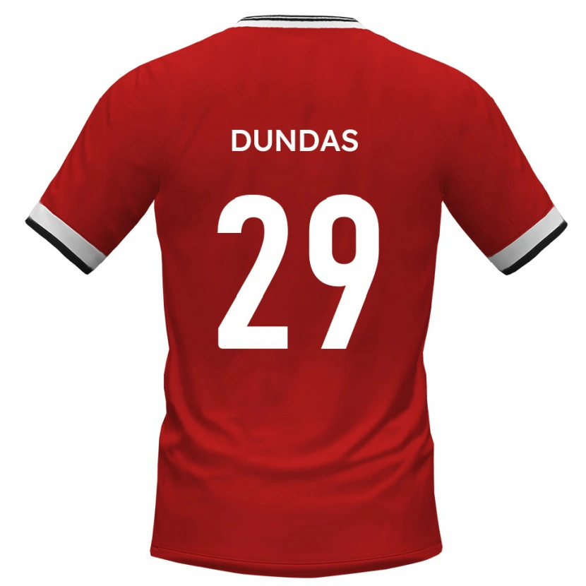 Danxen Mænd Jadyn Dundas #29 Hvid Sort Udebane Spillertrøjer 2025/26 Trøje T-Shirt