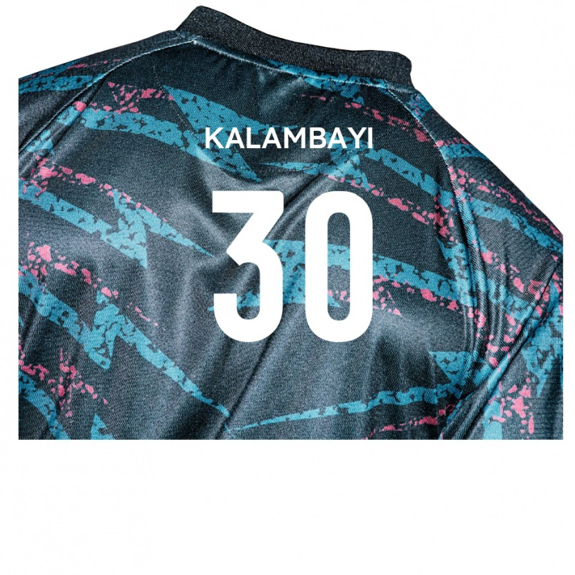 Danxen Mænd Paul Kalambayi #30 Sort Marine Udebane Spillertrøjer 2025/26 Trøje T-Shirt
