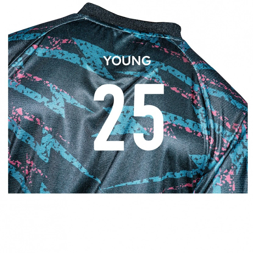 Danxen Mænd Reggie Young #25 Sort Marine Udebane Spillertrøjer 2025/26 Trøje T-Shirt