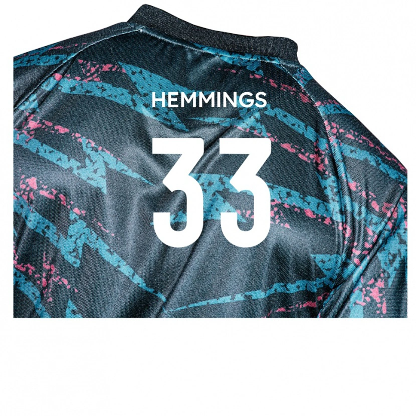 Danxen Mænd Ashley Hemmings #33 Sort Marine Udebane Spillertrøjer 2025/26 Trøje T-Shirt