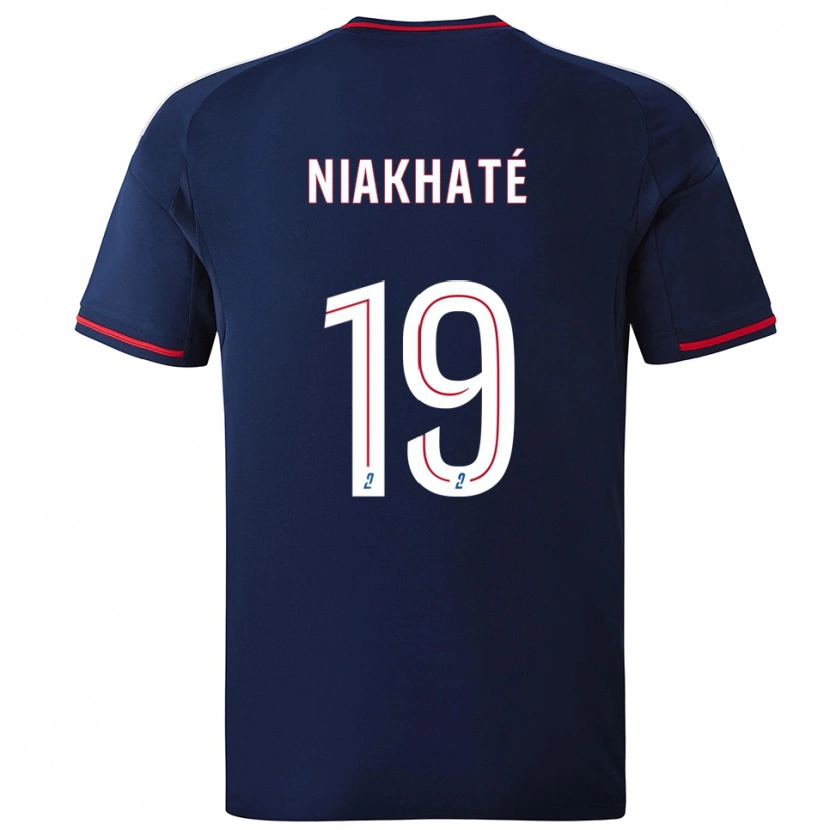 Danxen Mænd Moussa Niakhaté #19 Marine Rød Udebane Spillertrøjer 2025/26 Trøje T-Shirt