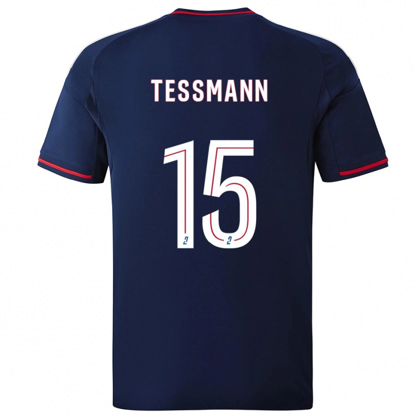 Danxen Mænd Tanner Tessmann #15 Marine Rød Udebane Spillertrøjer 2025/26 Trøje T-Shirt