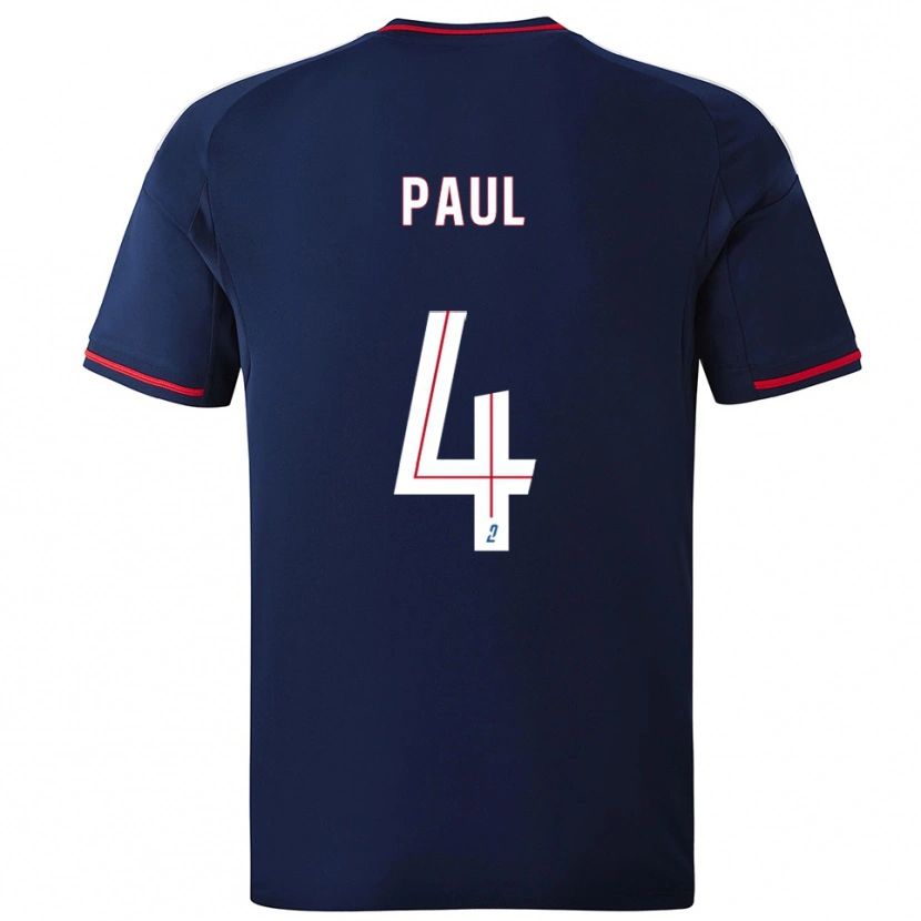 Danxen Mænd Paul Akouokou #4 Marine Rød Udebane Spillertrøjer 2025/26 Trøje T-Shirt