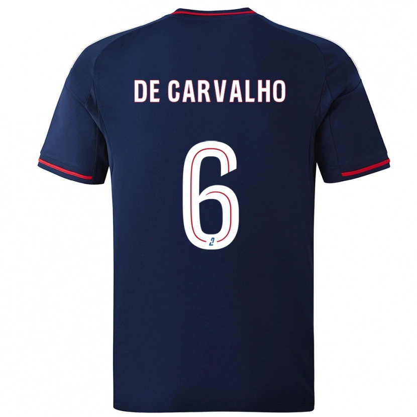 Danxen Mænd Mathys De Carvalho #6 Marine Rød Udebane Spillertrøjer 2025/26 Trøje T-Shirt