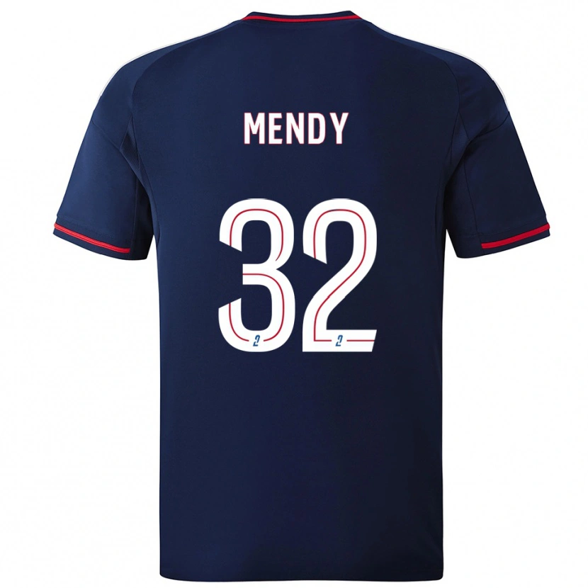 Danxen Mænd Maeline Mendy #32 Marine Rød Udebane Spillertrøjer 2025/26 Trøje T-Shirt