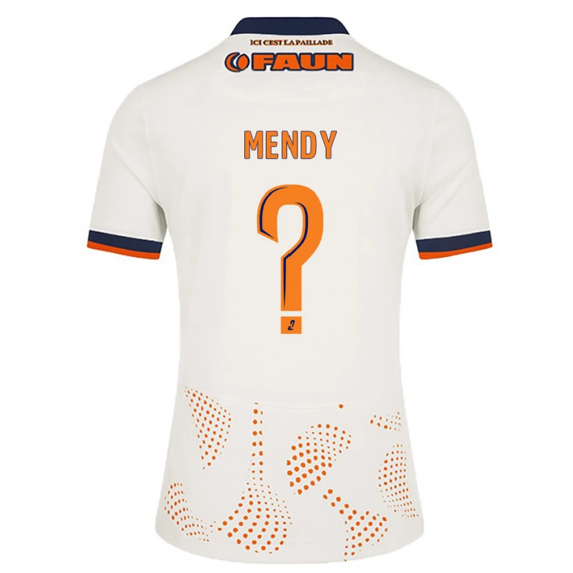 Danxen Mænd Kélyan Mendy #0 Hvid Orange Udebane Spillertrøjer 2025/26 Trøje T-Shirt