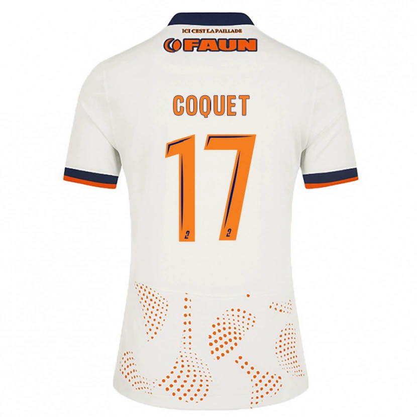 Danxen Mænd Judith Coquet #17 Hvid Orange Udebane Spillertrøjer 2025/26 Trøje T-Shirt