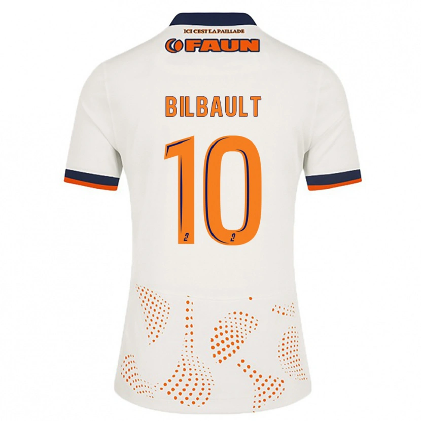 Danxen Mænd Charlotte Bilbault #10 Hvid Orange Udebane Spillertrøjer 2025/26 Trøje T-Shirt