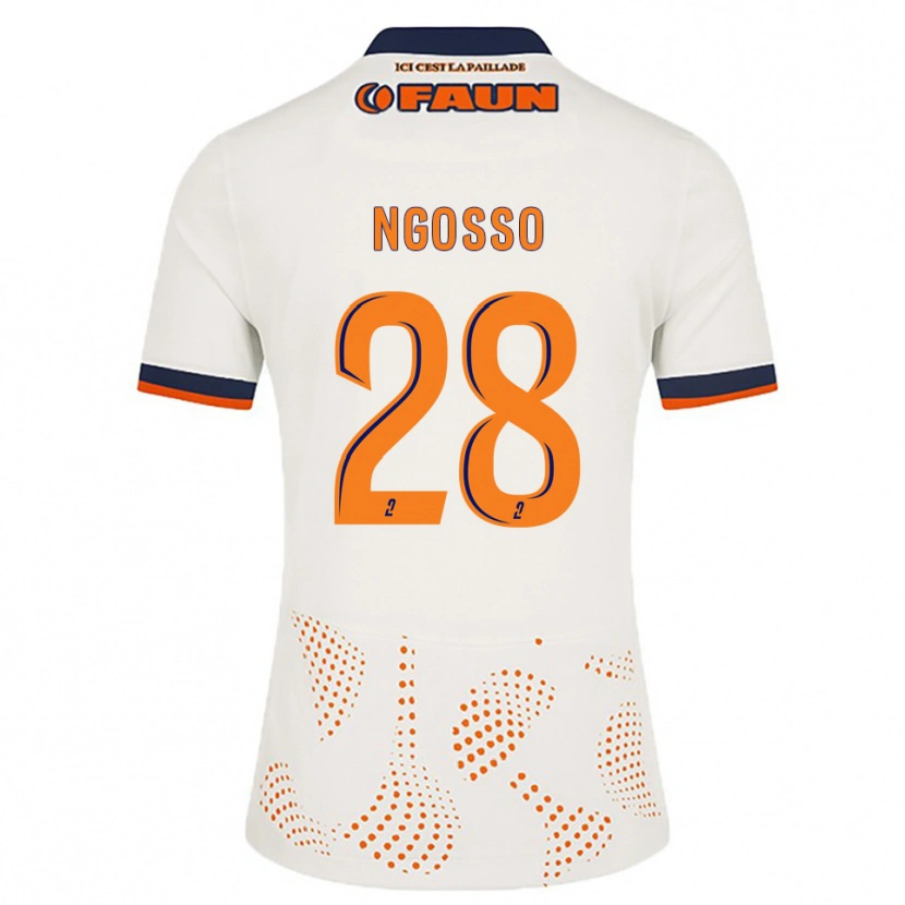 Danxen Mænd Glenn Ngosso #28 Hvid Orange Udebane Spillertrøjer 2025/26 Trøje T-Shirt