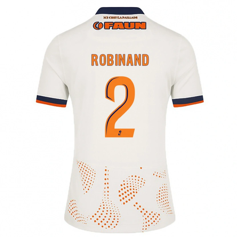 Danxen Mænd Mathis Robinand #2 Hvid Orange Udebane Spillertrøjer 2025/26 Trøje T-Shirt