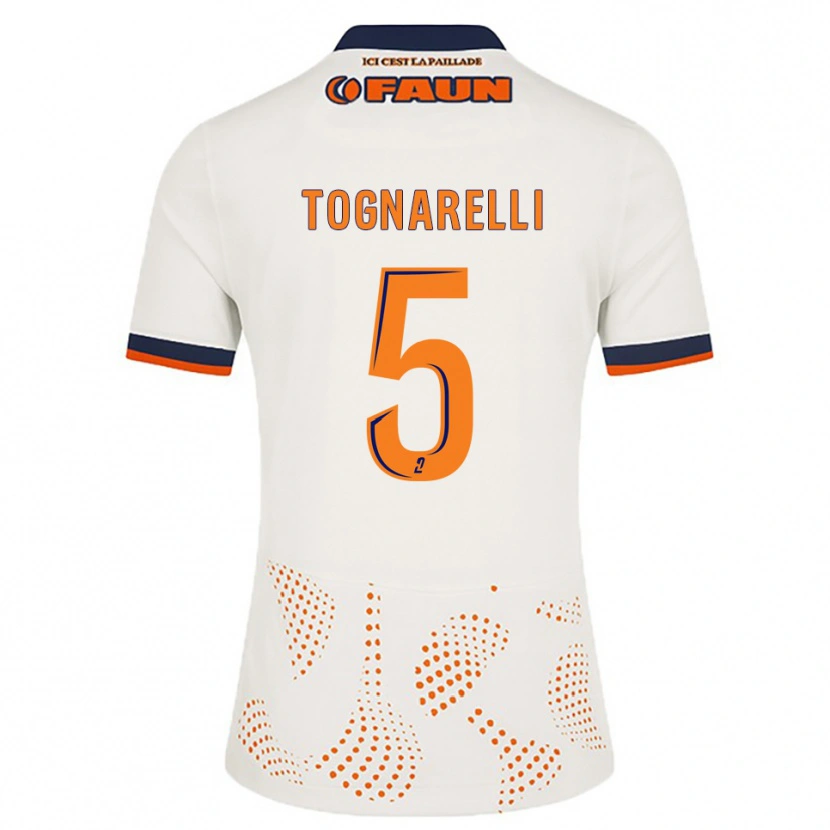 Danxen Mænd Angelo Tognarelli #5 Hvid Orange Udebane Spillertrøjer 2025/26 Trøje T-Shirt