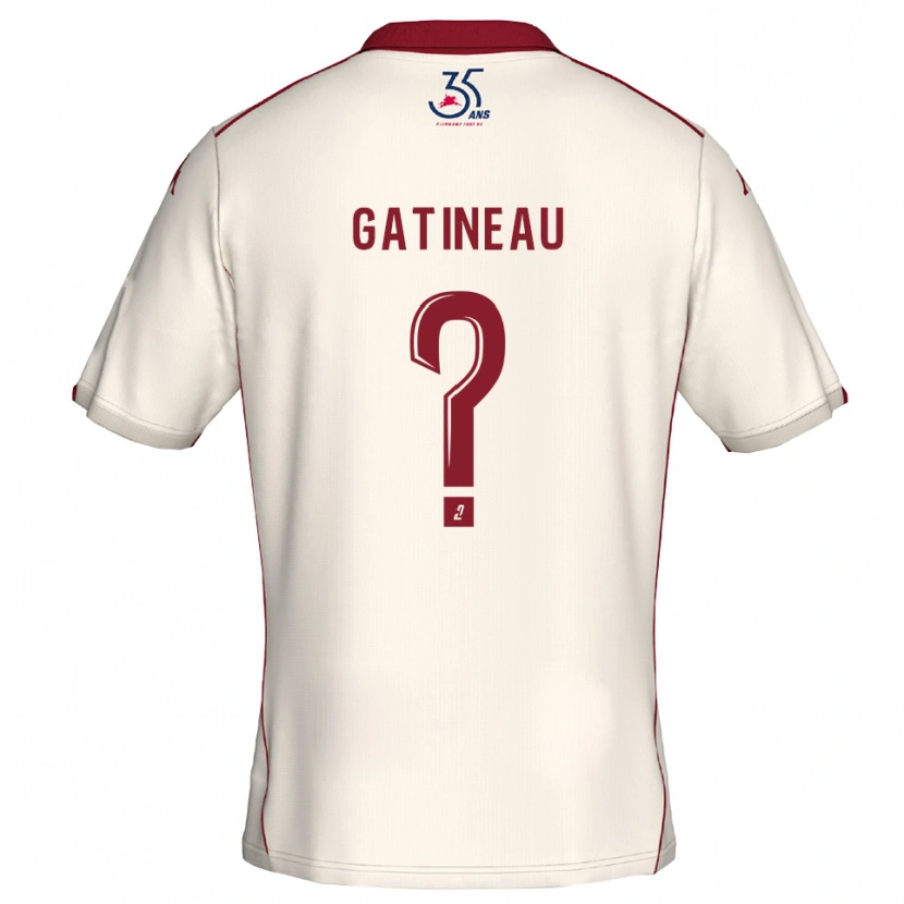 Danxen Mænd Anthony Gatineau #0 Hvid Burgundy Udebane Spillertrøjer 2025/26 Trøje T-Shirt