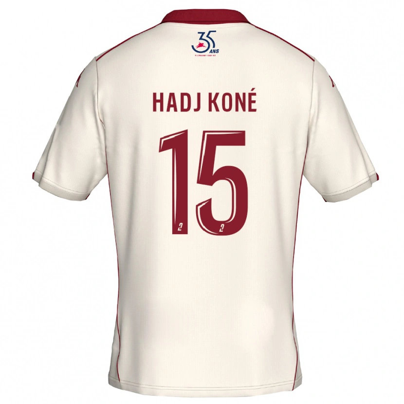 Danxen Mænd El Hadj Koné #15 Hvid Burgundy Udebane Spillertrøjer 2025/26 Trøje T-Shirt