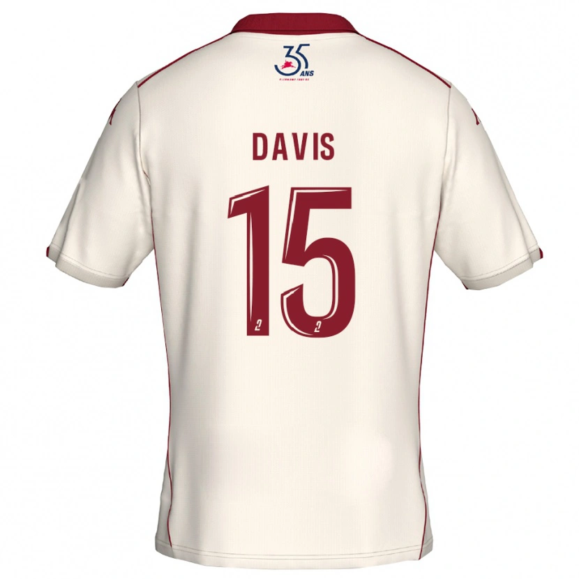 Danxen Mænd Matthew Davis #15 Hvid Burgundy Udebane Spillertrøjer 2025/26 Trøje T-Shirt