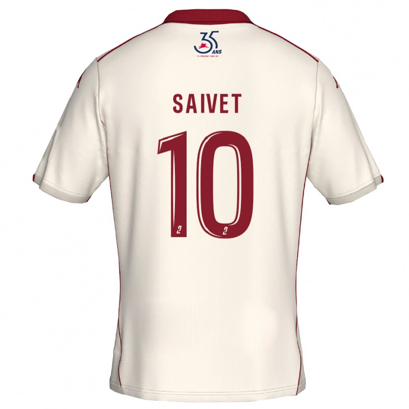 Danxen Mænd Henri Saivet #10 Hvid Burgundy Udebane Spillertrøjer 2025/26 Trøje T-Shirt