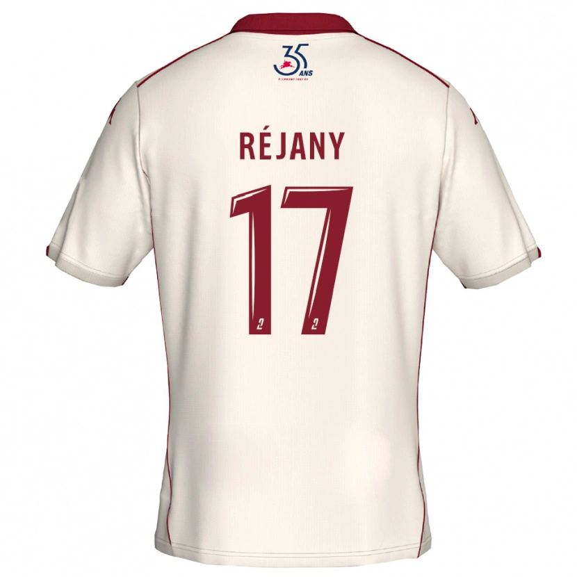 Danxen Mænd Louise Réjany #17 Hvid Burgundy Udebane Spillertrøjer 2025/26 Trøje T-Shirt