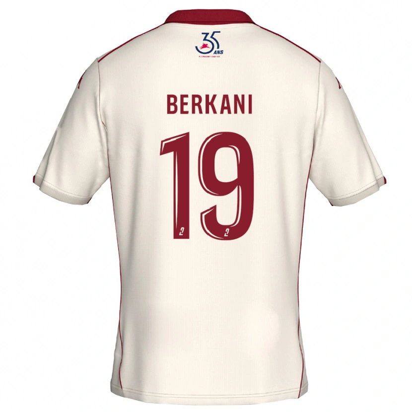 Danxen Mænd Stan Berkani #19 Hvid Burgundy Udebane Spillertrøjer 2025/26 Trøje T-Shirt
