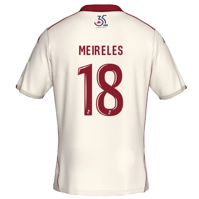 Danxen Mænd Andreia Meireles #18 Hvid Burgundy Udebane Spillertrøjer 2025/26 Trøje T-Shirt