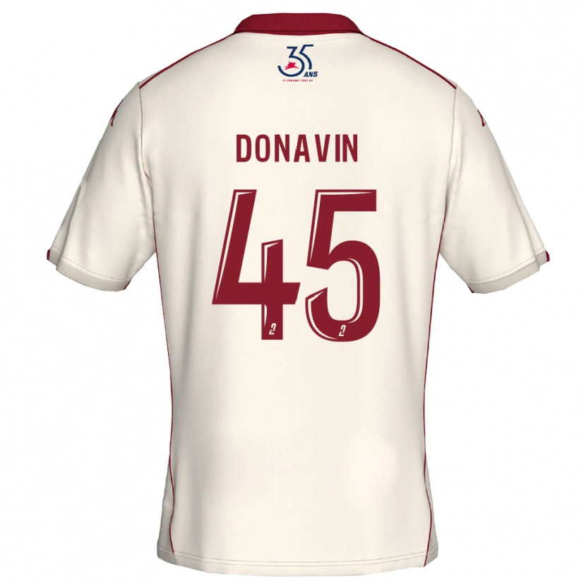 Danxen Mænd Matys Donavin #45 Hvid Burgundy Udebane Spillertrøjer 2025/26 Trøje T-Shirt