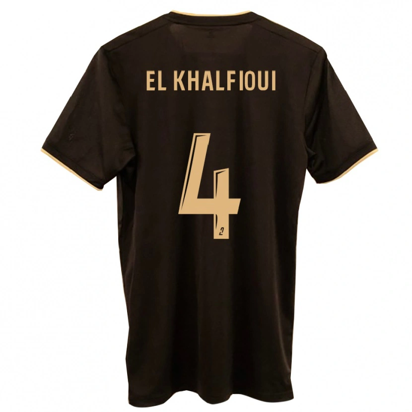 Danxen Mænd Mehdi El Khalfioui #4 Blå Rød Udebane Spillertrøjer 2025/26 Trøje T-Shirt