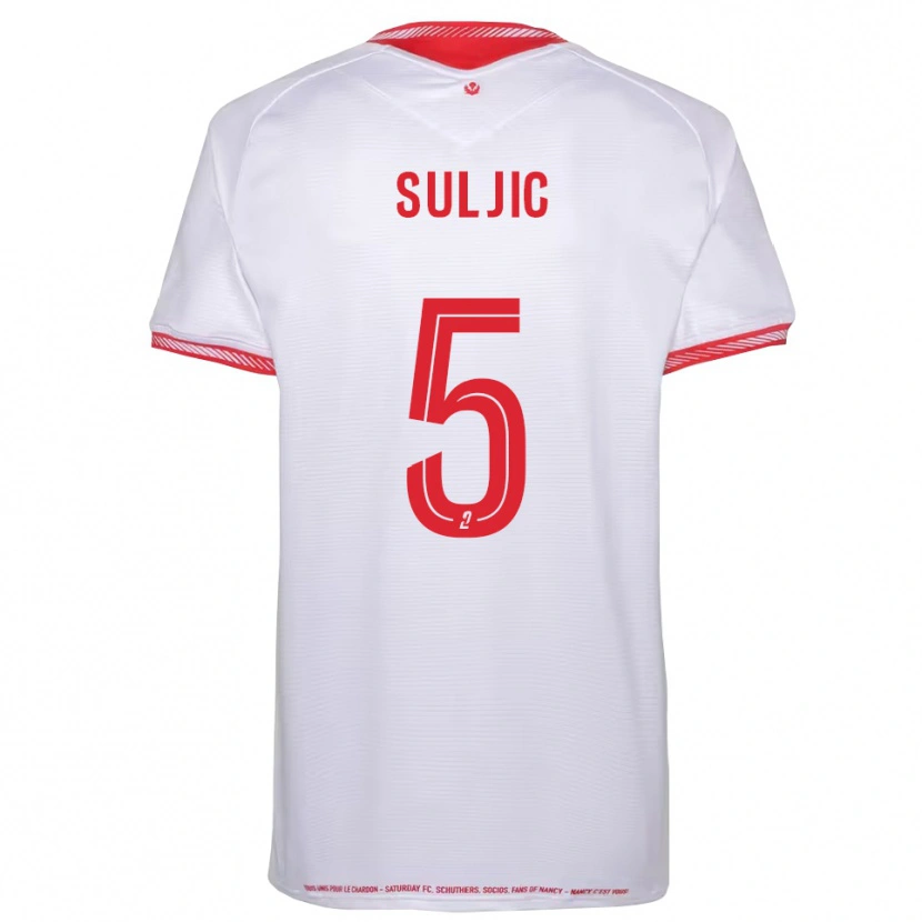 Danxen Mænd Cazim Suljic #5 Sort Rød Udebane Spillertrøjer 2025/26 Trøje T-Shirt