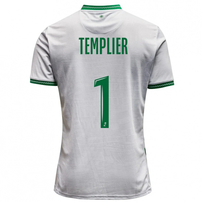 Danxen Mænd Emma Templier #1 Hvid Grøn Udebane Spillertrøjer 2025/26 Trøje T-Shirt