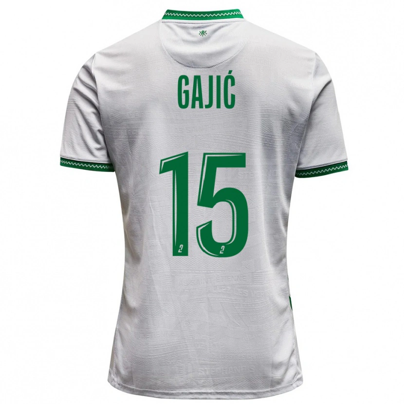 Danxen Mænd Aleksandra Gajić #15 Hvid Grøn Udebane Spillertrøjer 2025/26 Trøje T-Shirt