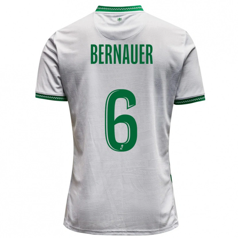 Danxen Mænd Maxime Bernauer #6 Hvid Grøn Udebane Spillertrøjer 2025/26 Trøje T-Shirt