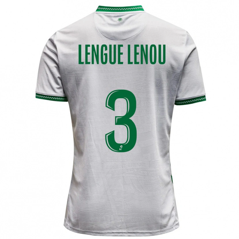 Danxen Mænd Maxime Lengue Lenou #3 Hvid Grøn Udebane Spillertrøjer 2025/26 Trøje T-Shirt