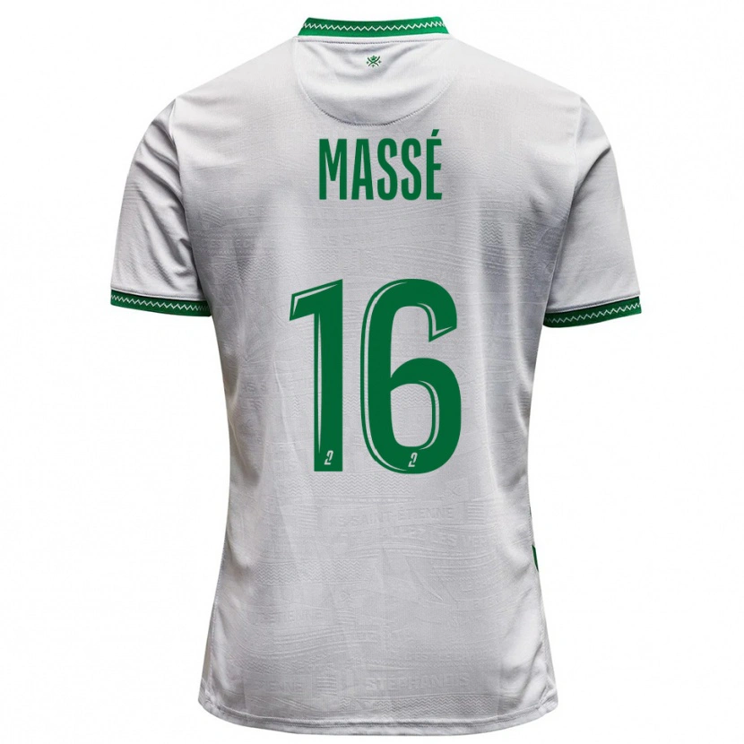 Danxen Mænd Maël Massé #16 Hvid Grøn Udebane Spillertrøjer 2025/26 Trøje T-Shirt