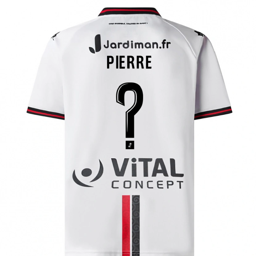 Danxen Mænd Henri-Mathieu Pierre #0 Hvid Rød Udebane Spillertrøjer 2025/26 Trøje T-Shirt