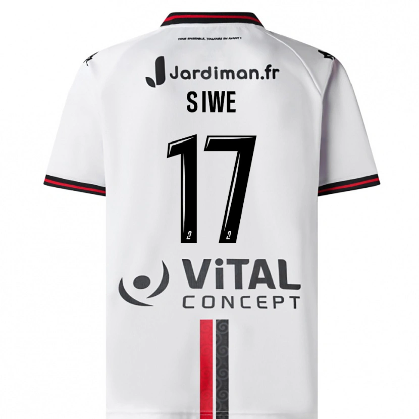 Danxen Mænd Jacques Siwe #17 Hvid Rød Udebane Spillertrøjer 2025/26 Trøje T-Shirt