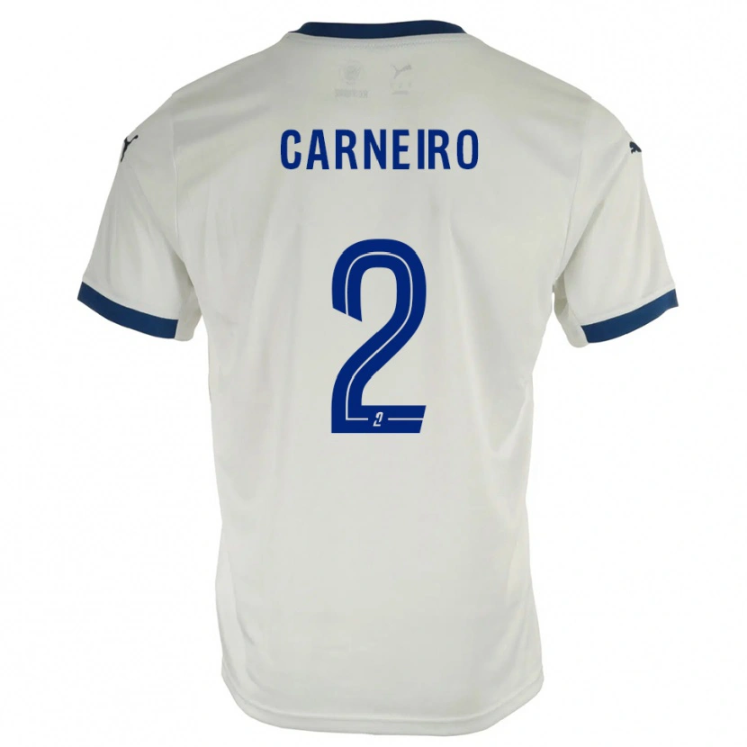 Danxen Mænd Enisio Carneiro #2 Hvid Blå Udebane Spillertrøjer 2025/26 Trøje T-Shirt