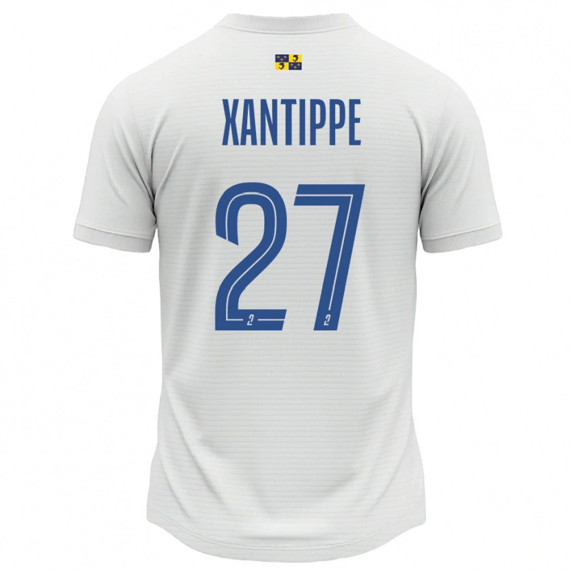 Danxen Mænd Matthéo Xantippe #27 Hvid Blå Udebane Spillertrøjer 2025/26 Trøje T-Shirt