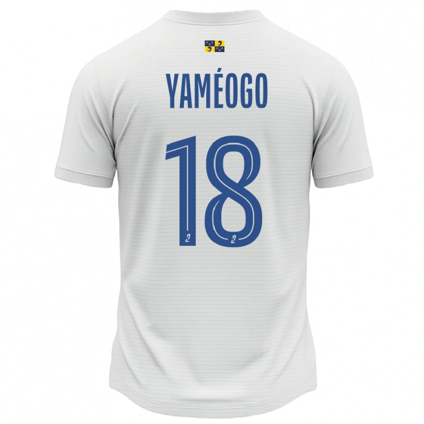 Danxen Mænd Bachirou Yaméogo #18 Hvid Blå Udebane Spillertrøjer 2025/26 Trøje T-Shirt