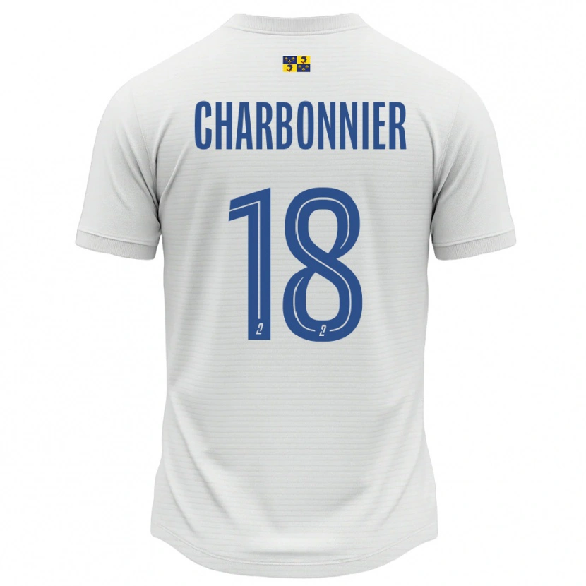 Danxen Mænd Candice Charbonnier #18 Hvid Blå Udebane Spillertrøjer 2025/26 Trøje T-Shirt