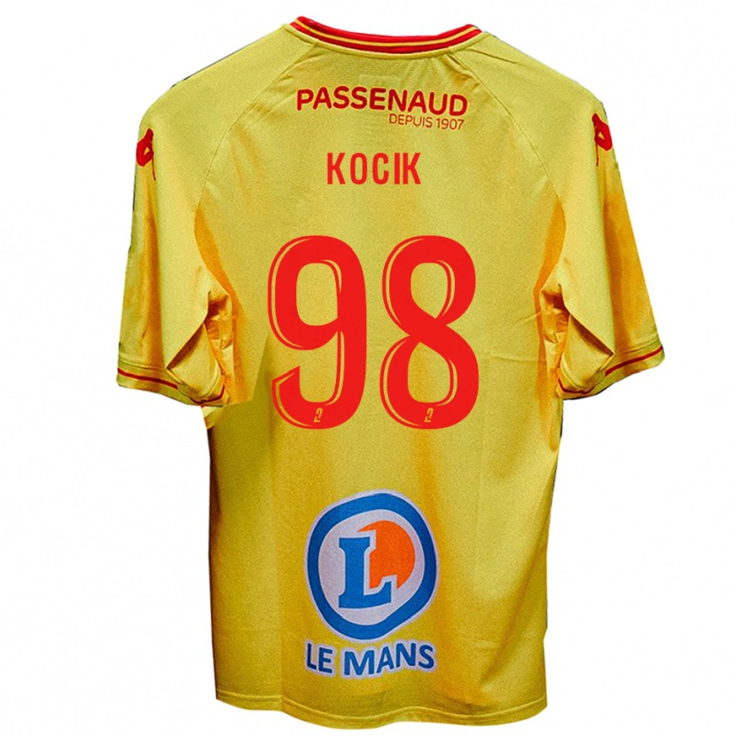 Danxen Mænd Nicolas Kocik #98 Gul Udebane Spillertrøjer 2025/26 Trøje T-Shirt
