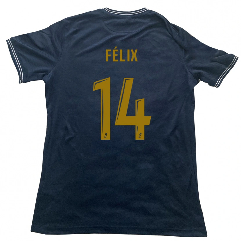 Danxen Mænd Ulysse Félix #14 Marine Guld Udebane Spillertrøjer 2025/26 Trøje T-Shirt