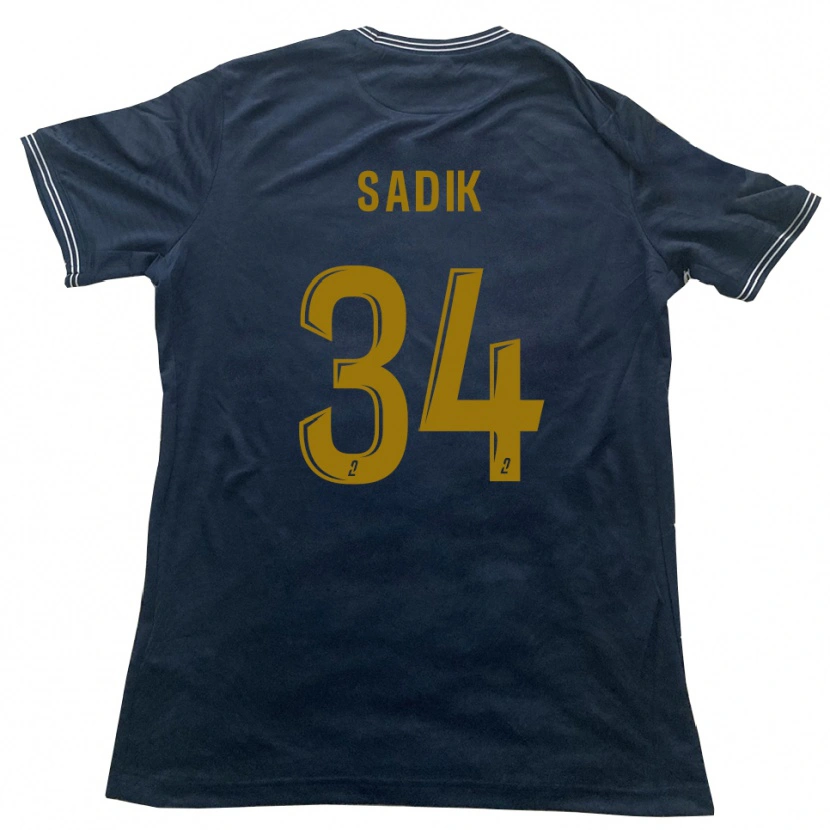 Danxen Mænd Omar Sadik #34 Marine Guld Udebane Spillertrøjer 2025/26 Trøje T-Shirt