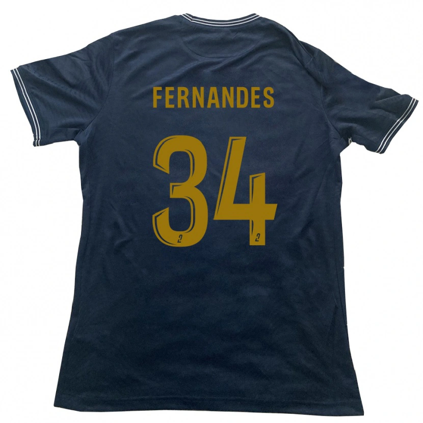 Danxen Mænd Alexandre Fernandes #34 Marine Guld Udebane Spillertrøjer 2025/26 Trøje T-Shirt