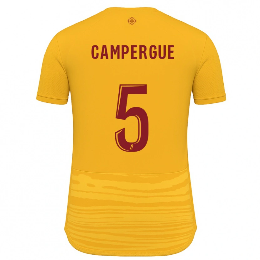 Danxen Mænd Raphaël Campergue #5 Orange Burgundy Udebane Spillertrøjer 2025/26 Trøje T-Shirt
