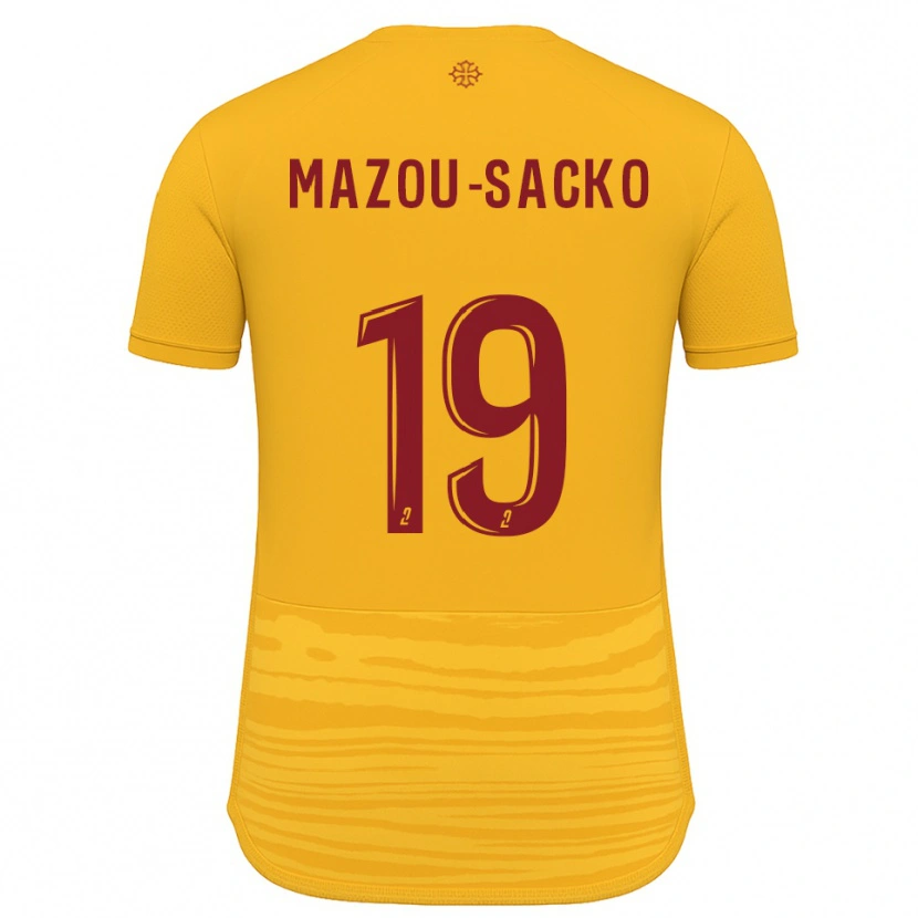 Danxen Mænd Derek Mazou-Sacko #19 Orange Burgundy Udebane Spillertrøjer 2025/26 Trøje T-Shirt